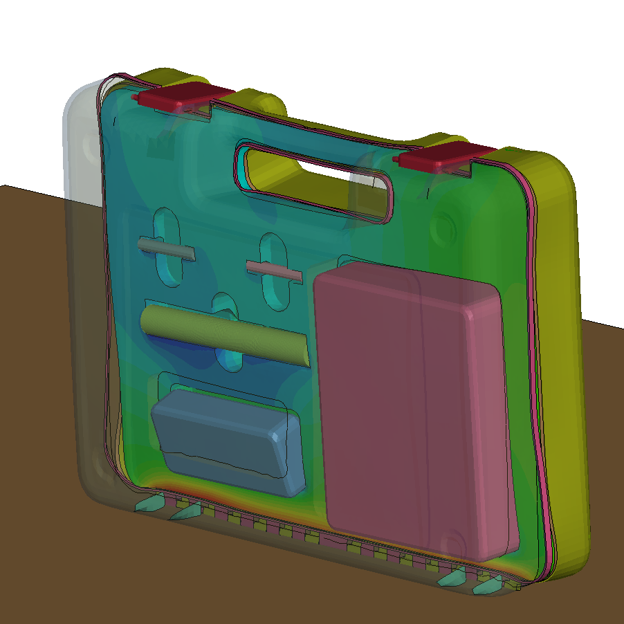 Simulation Falltest eines Transportkoffers Drop Simulation Carry Case